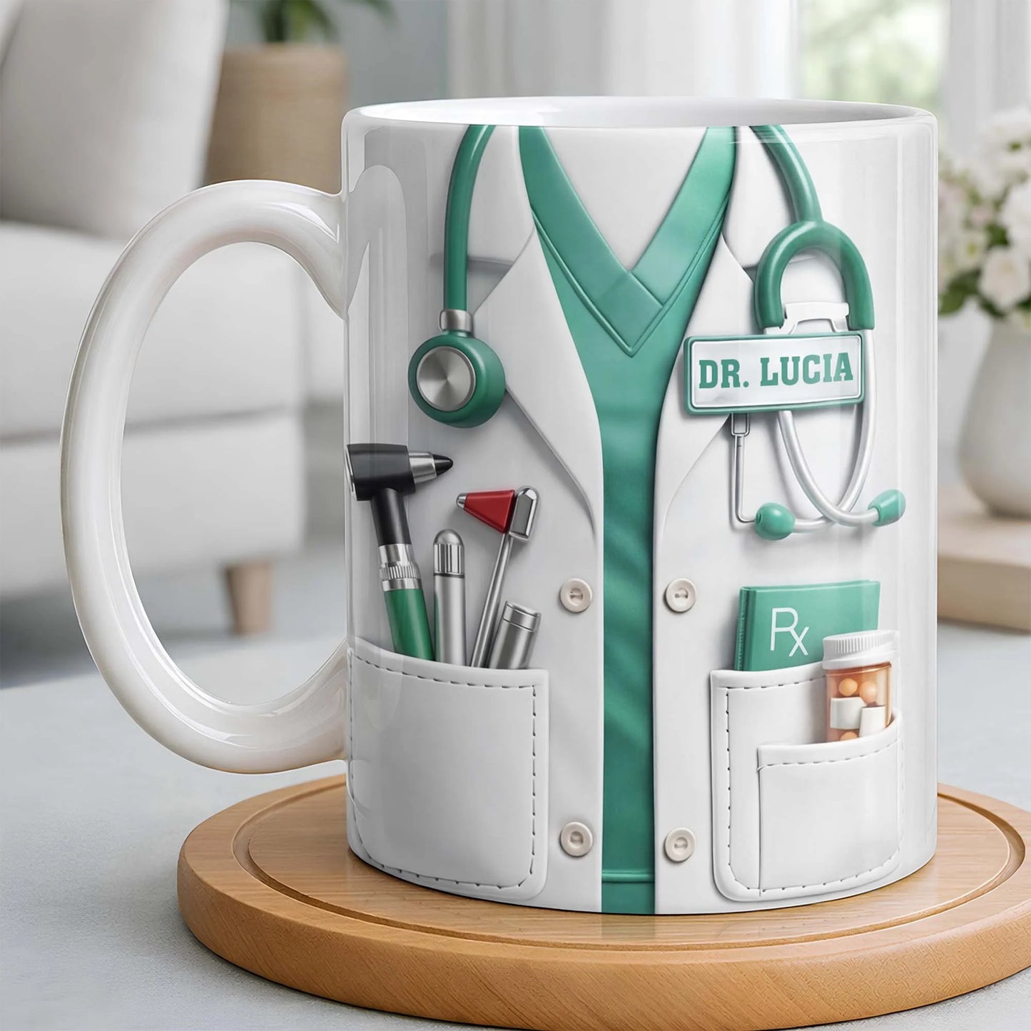 Personalized doctor gifts featuring a custom coffee mug with funny doctor nutritional facts design image 10