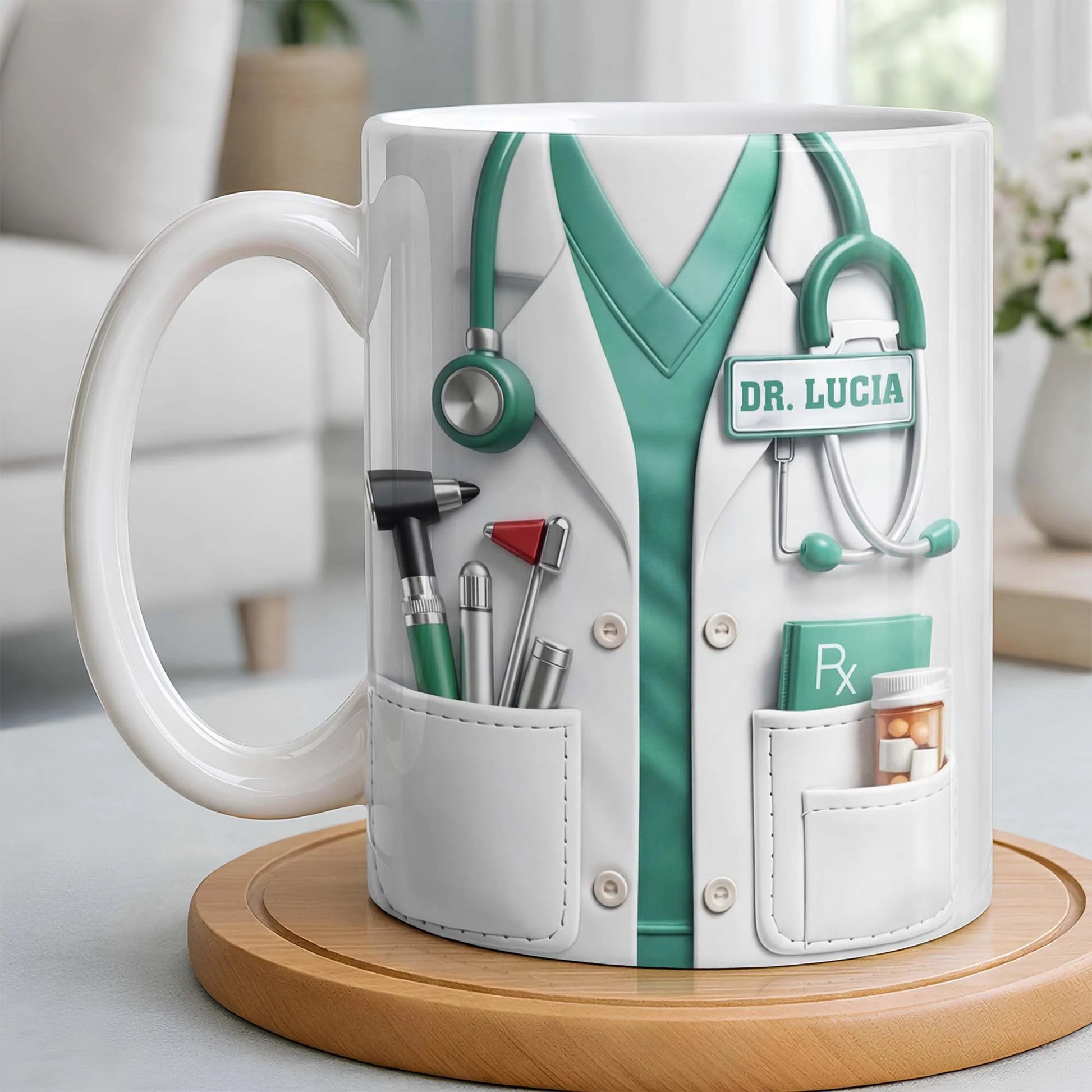 Personalized doctor gifts featuring a custom coffee mug with funny doctor nutritional facts design image 10