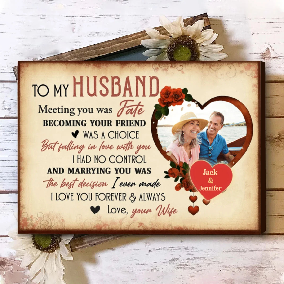 "Meeting You Was Fate" Personalized Romantic Canvas / Poster - Wall Art Gift for Husband or Wife