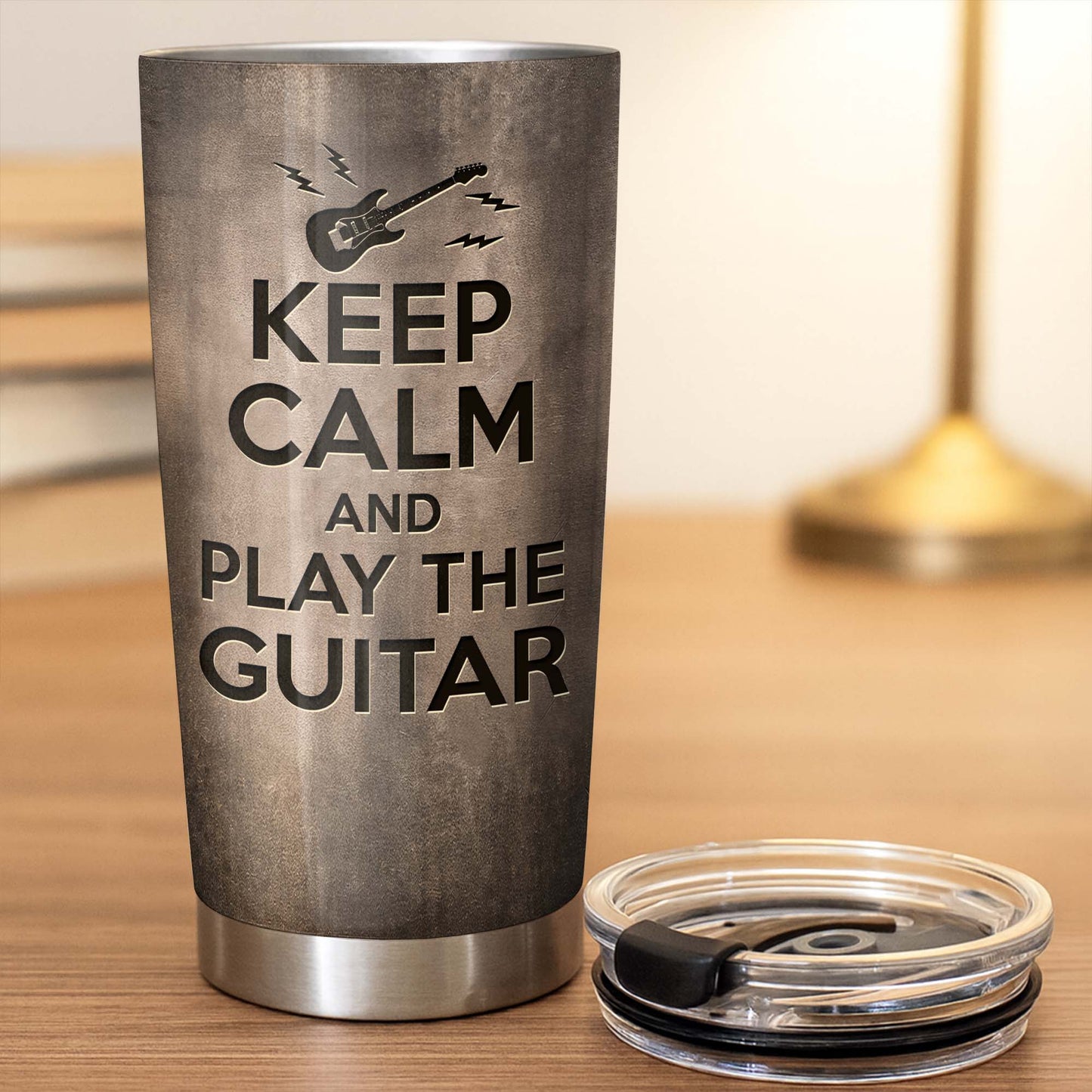 Personalized guitar tumbler 20oz with Keep Calm quote for guitar lovers and musicians gift image 7
