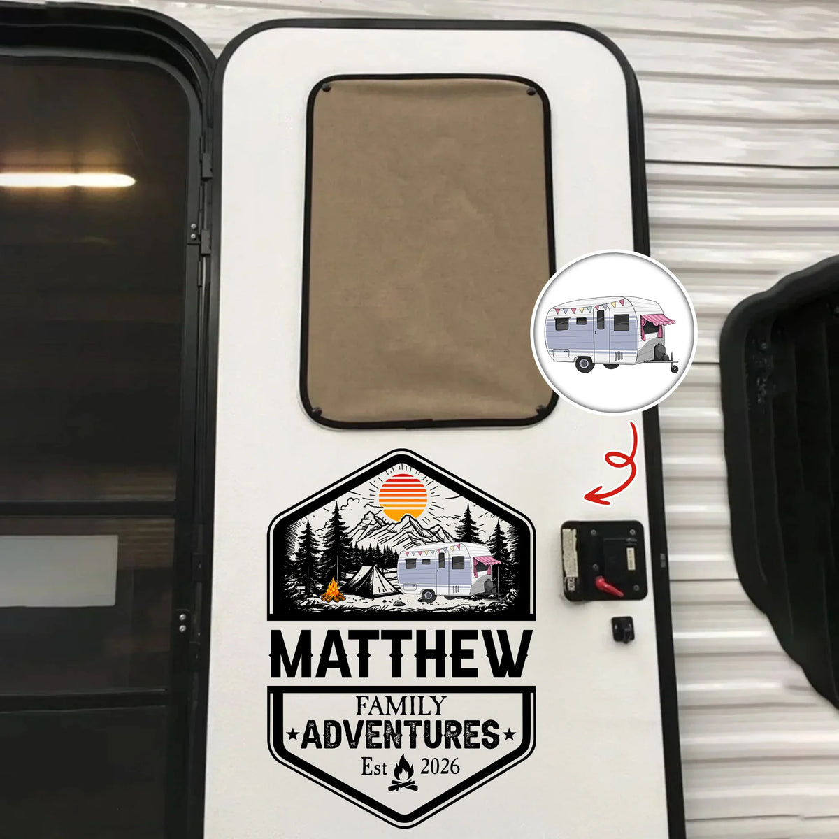Personalized Family Adventures RV Decal - Custom Gift For Campers