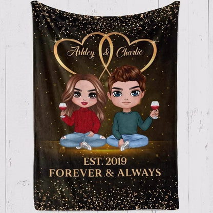 Forever & Always Personalized Couple Blanket - Anniversary Gift for Husband & Wife