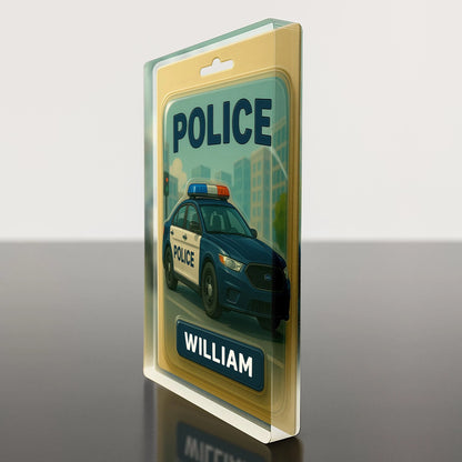 Plaque material and size view - Personalized Police Academy Graduation Gift