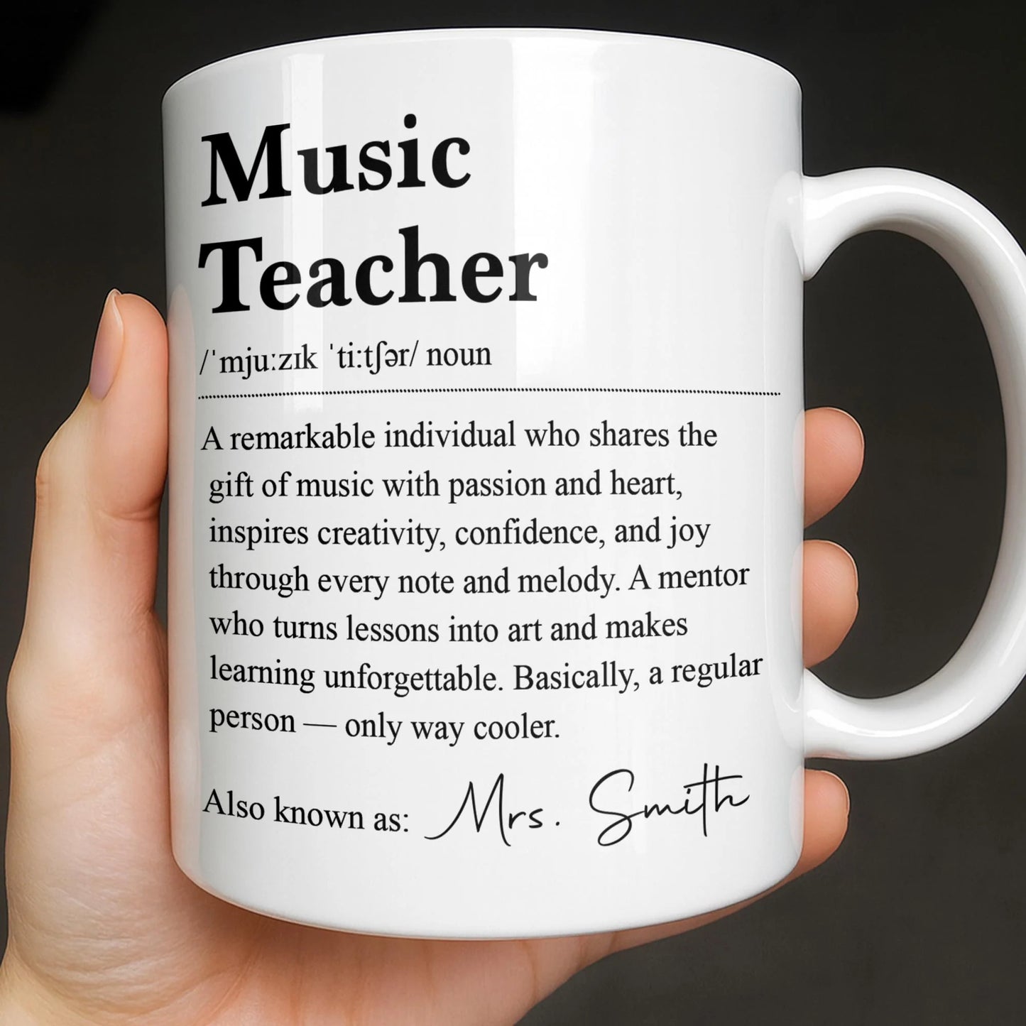 Personalized Music Teacher Gift personalization view for Teacher