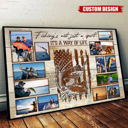 Custom Fishing Photo Collage for Dad with personalized design details for meaningful gifting image 6