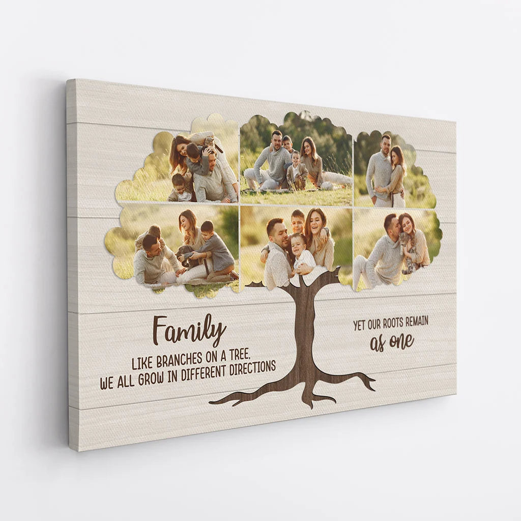 Family Branches on a Tree Personalized Photo Canvas / Poster - Custom Wall Art Gift for Parents