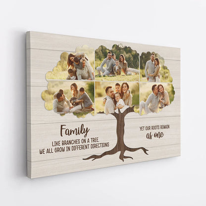 Family Branches on a Tree Personalized Photo Canvas / Poster - Custom Wall Art Gift for Parents