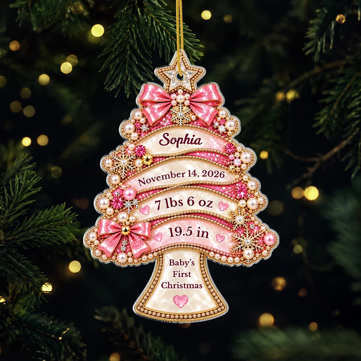 Tiny Miracle Personalized Baby's First Christmas Acrylic Ornament - Keepsake for New Parents