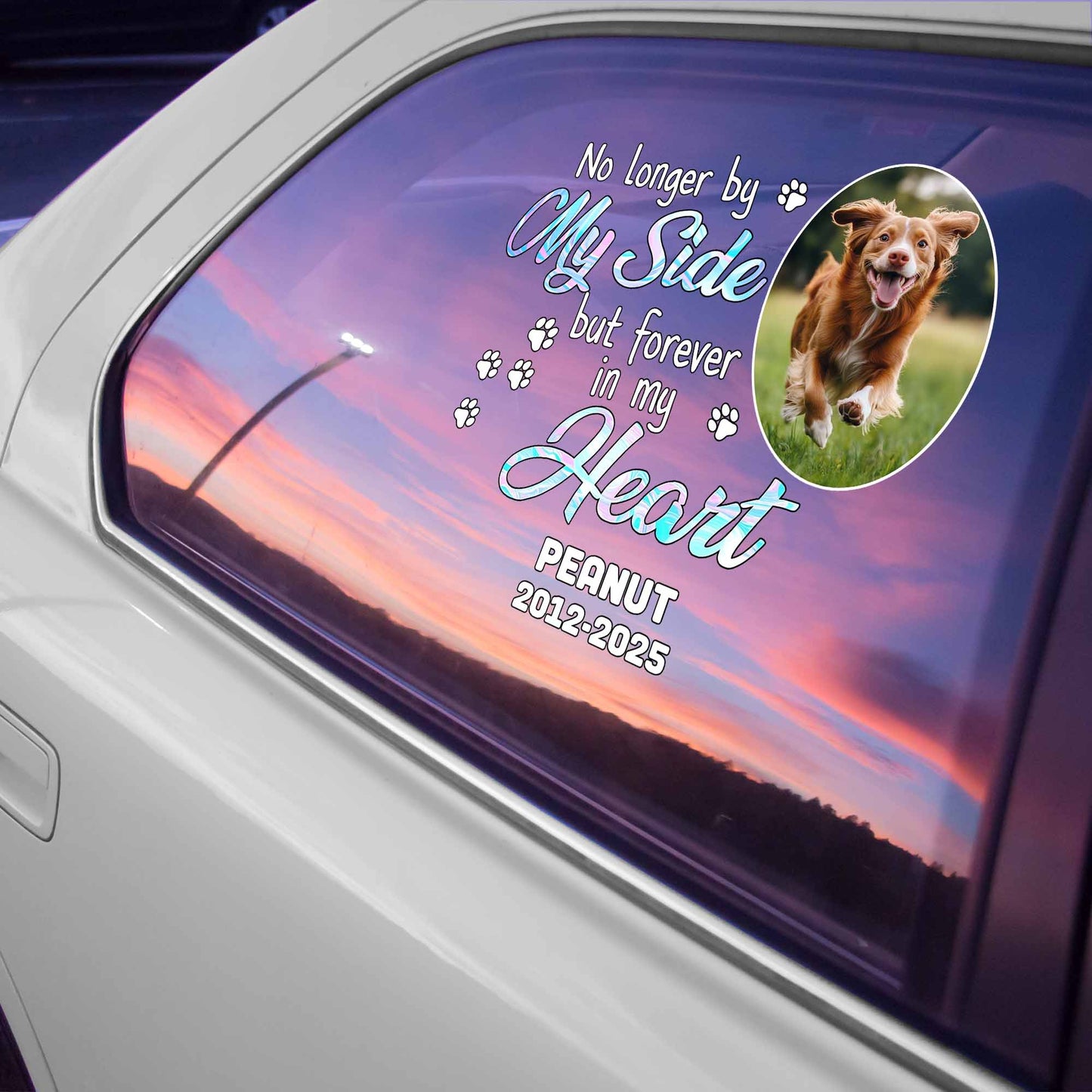 Personalized Pet Memorial Decal personalization view for Dog Lovers