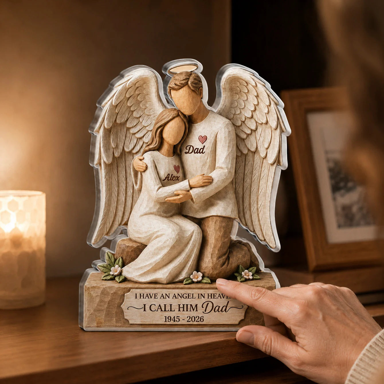 Father Memorial Acrylic Plaque for Daughter/Granddaughter with personalized design details for meaningful gifting image 8