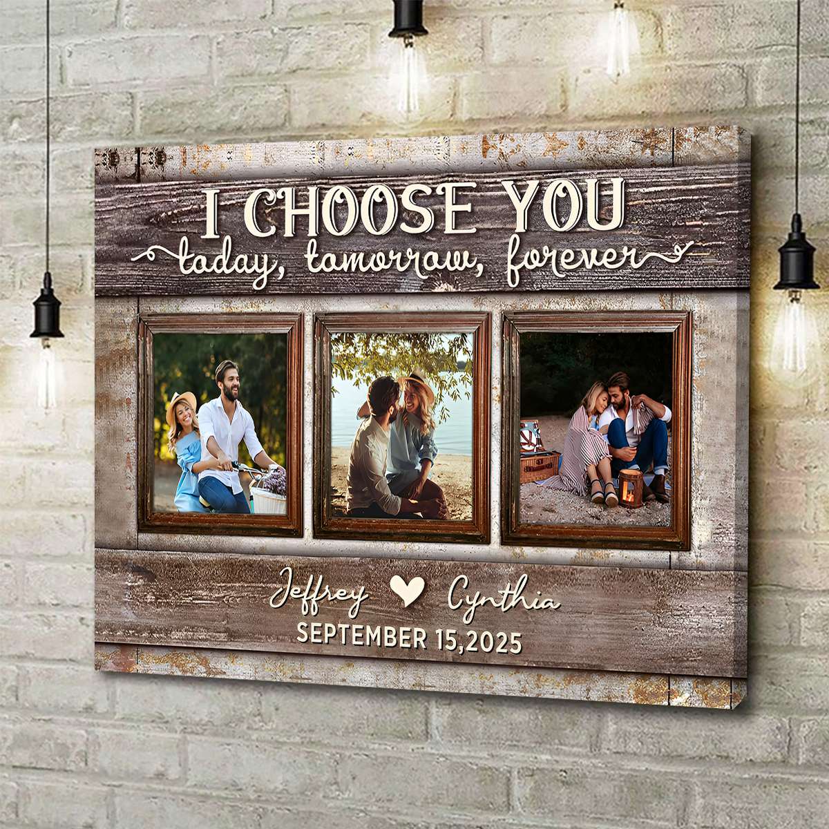 Custom Couple Photo Canvas for Couples with personalized design details for meaningful gifting