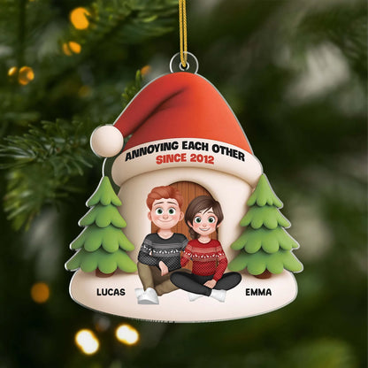 "Annoying Each Other Since" Personalized Acrylic Ornament - Christmas Keepsake for Couples