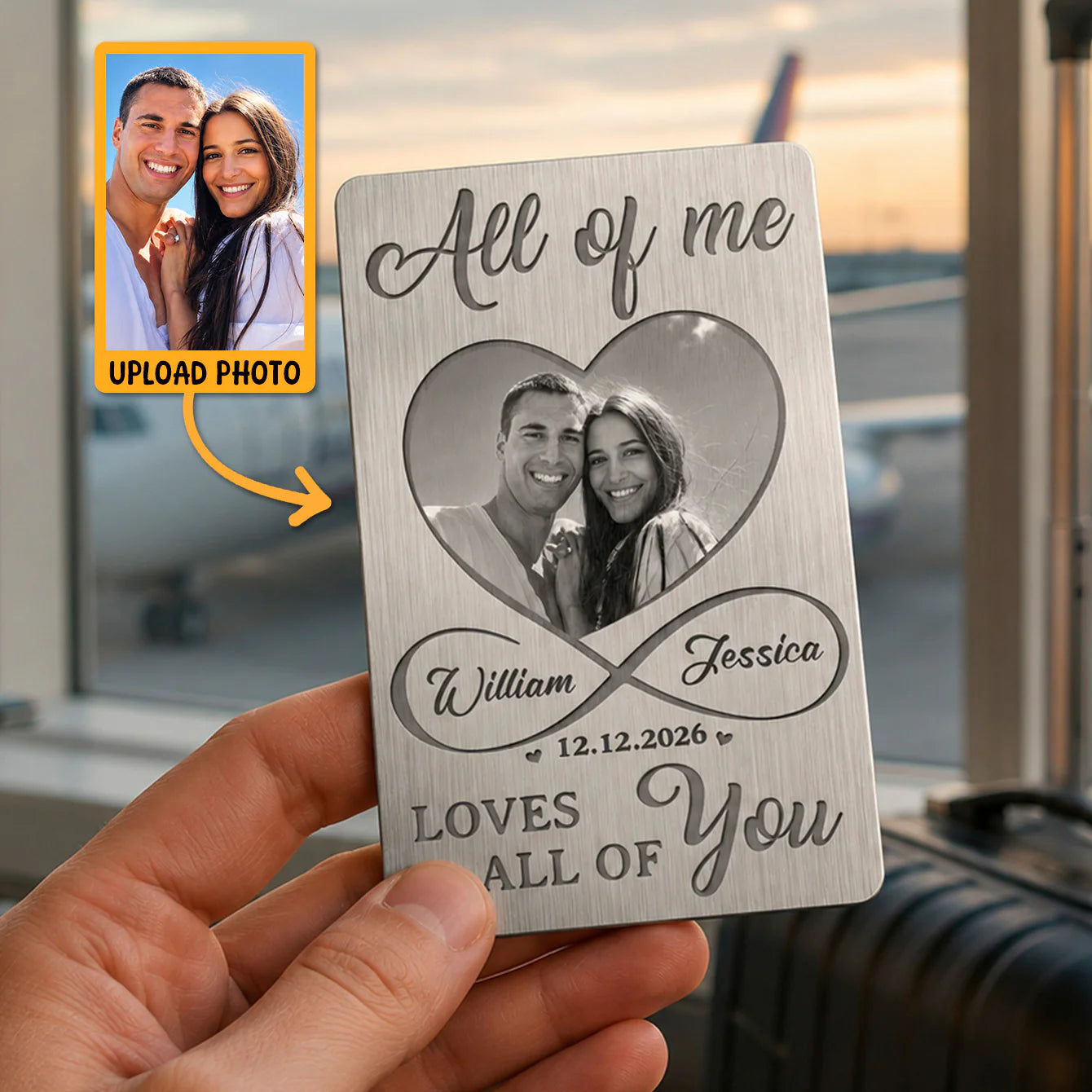 Custom Photo Wallet Card personalization view for Wife