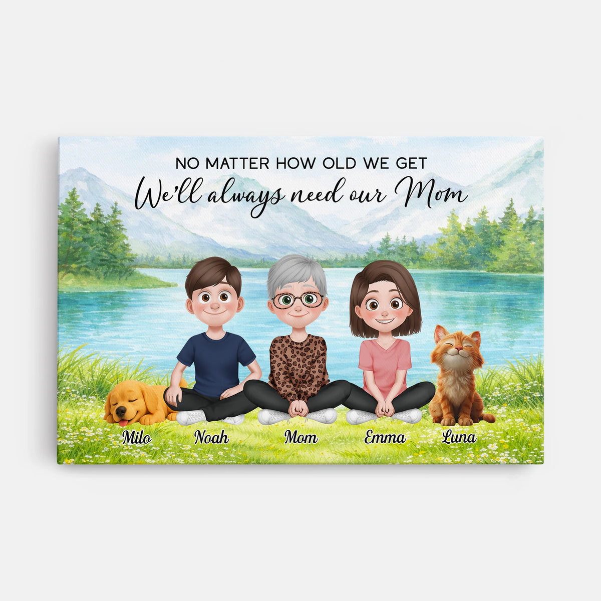 "No Matter How Old We Get" Personalized Family Canvas / Poster - Custom Keepsake Wall Art for Mom Dad