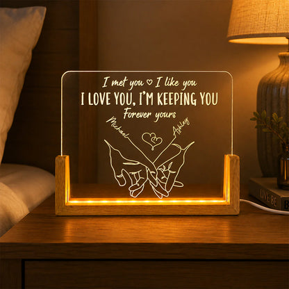 Personalized Couples Night Light for Husband with personalized design details for meaningful gifting