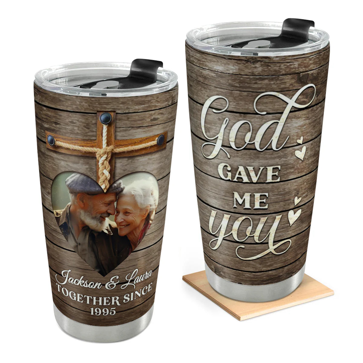 Custom God Gave Me You Tumbler for Wife with personalized design details for meaningful gifting