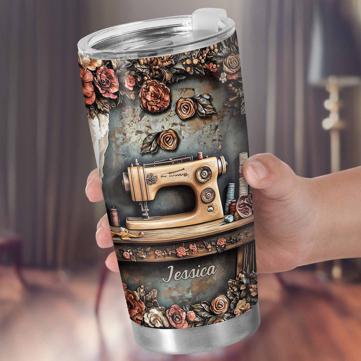 Celebrate Creativity Vintage Sewing Machine And Roses