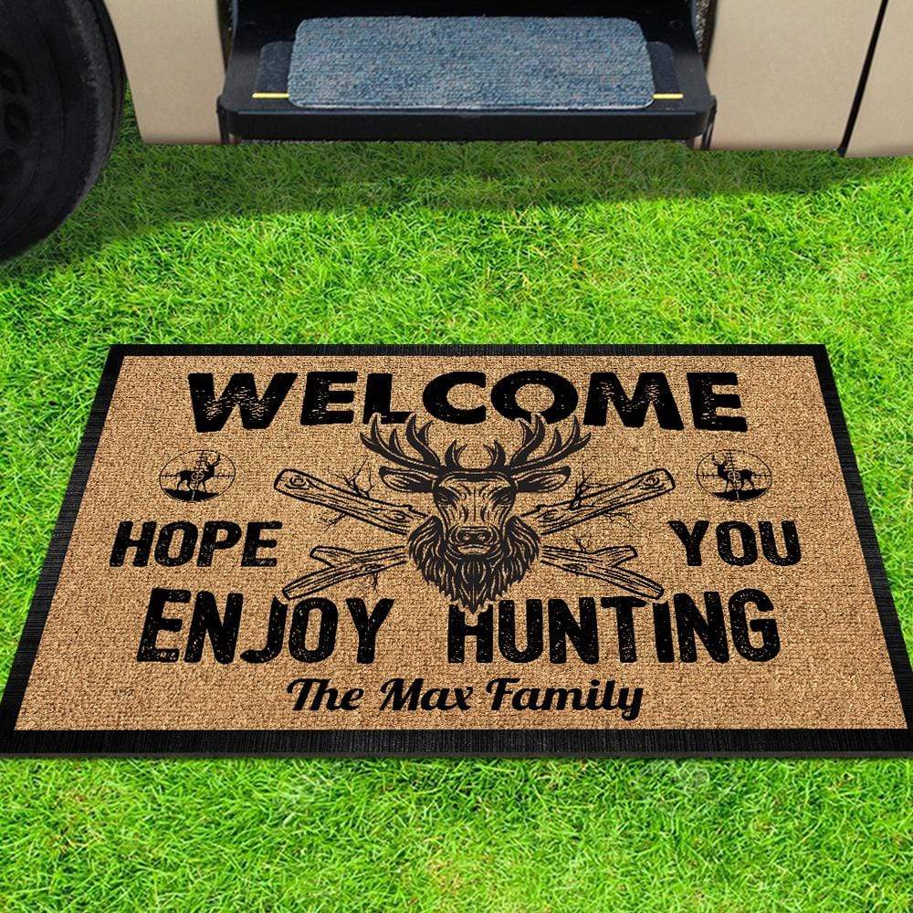 PRINTS10 Welcome Hope You Enjoy Hunting Doormat, Welcome Mats, Gift For Hunting Lovers HN590
