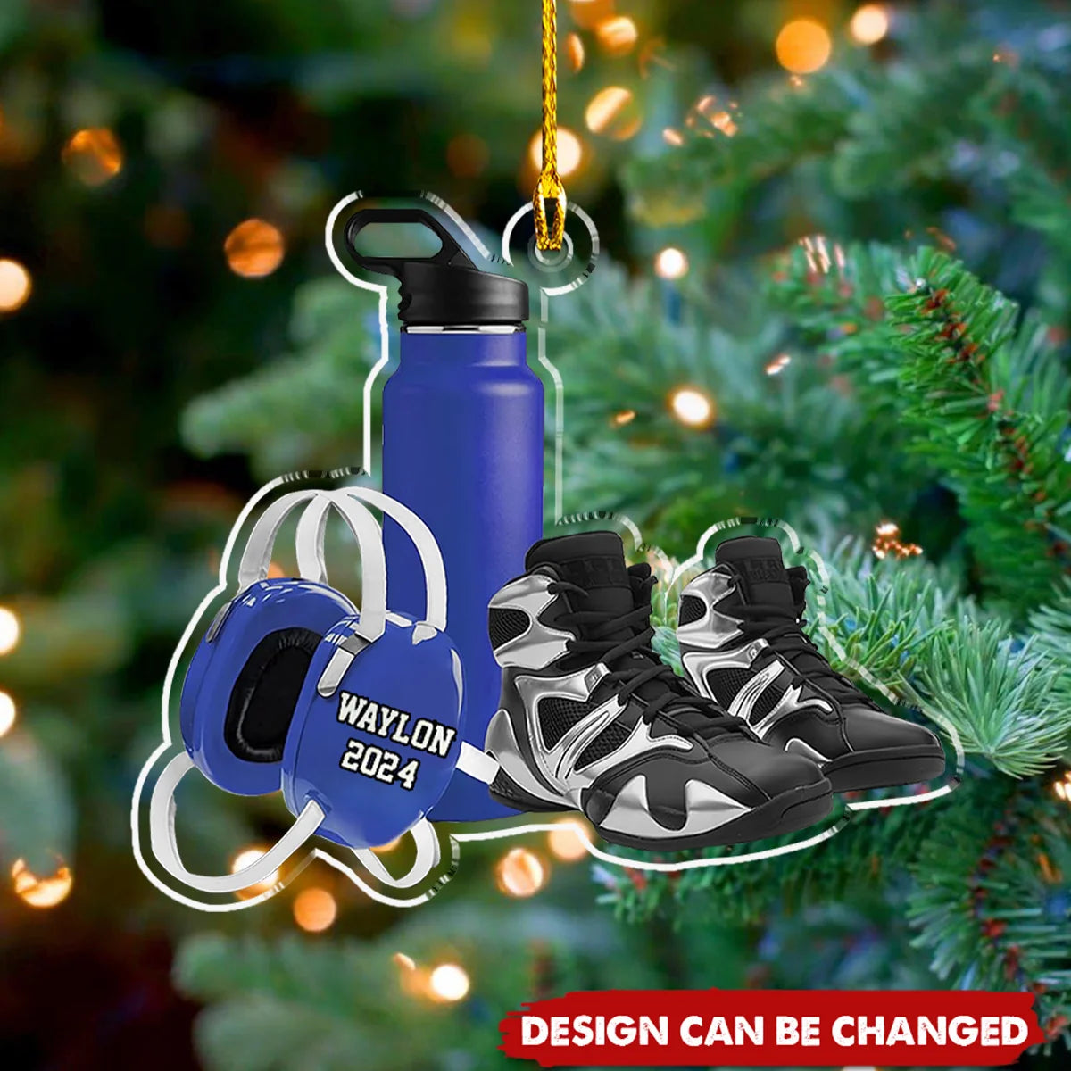 Custom Wrestling Gear Acrylic Ornament - Personalized Sports Keepsake for Wrestlers