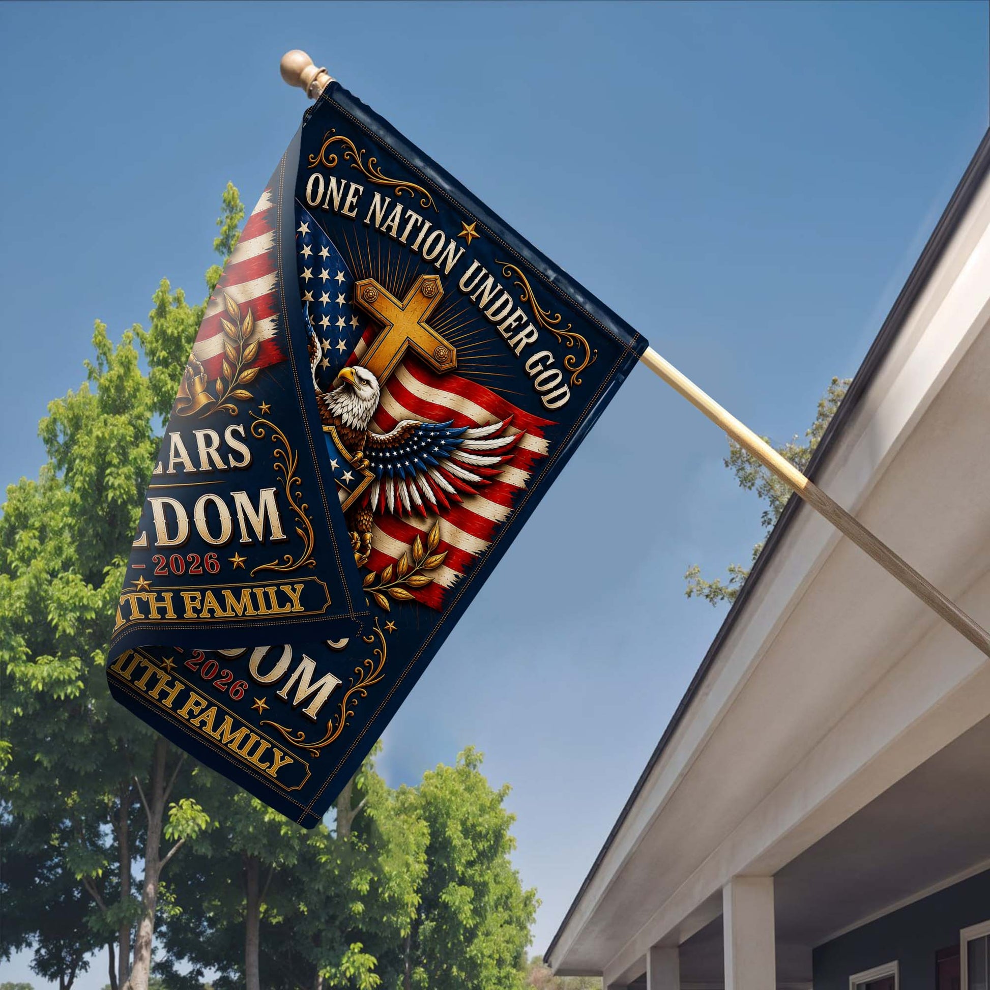 Custom 250 Years Of Freedom Flag for Family with personalized design details for meaningful gifting image 6