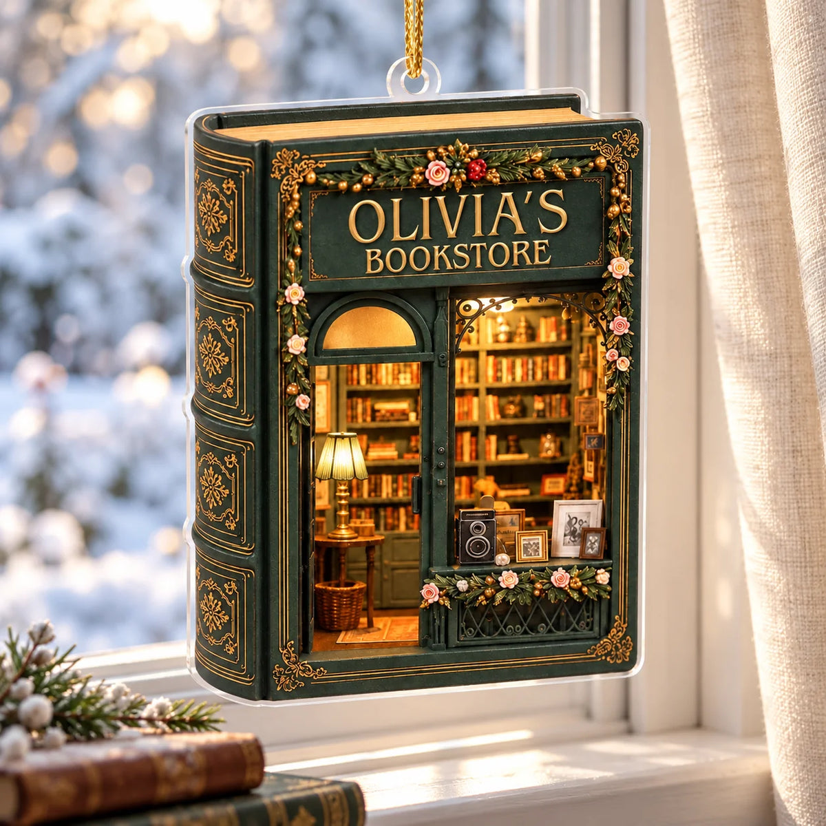 Custom Acrylic Ornament - Personalized Christmas Bookish Gifts For Book Lovers, Bookworms, Readers - Open For Dreamers 0311bdac-f2e0-45d3-8bc2-6a8871171f9a-banner-1.png