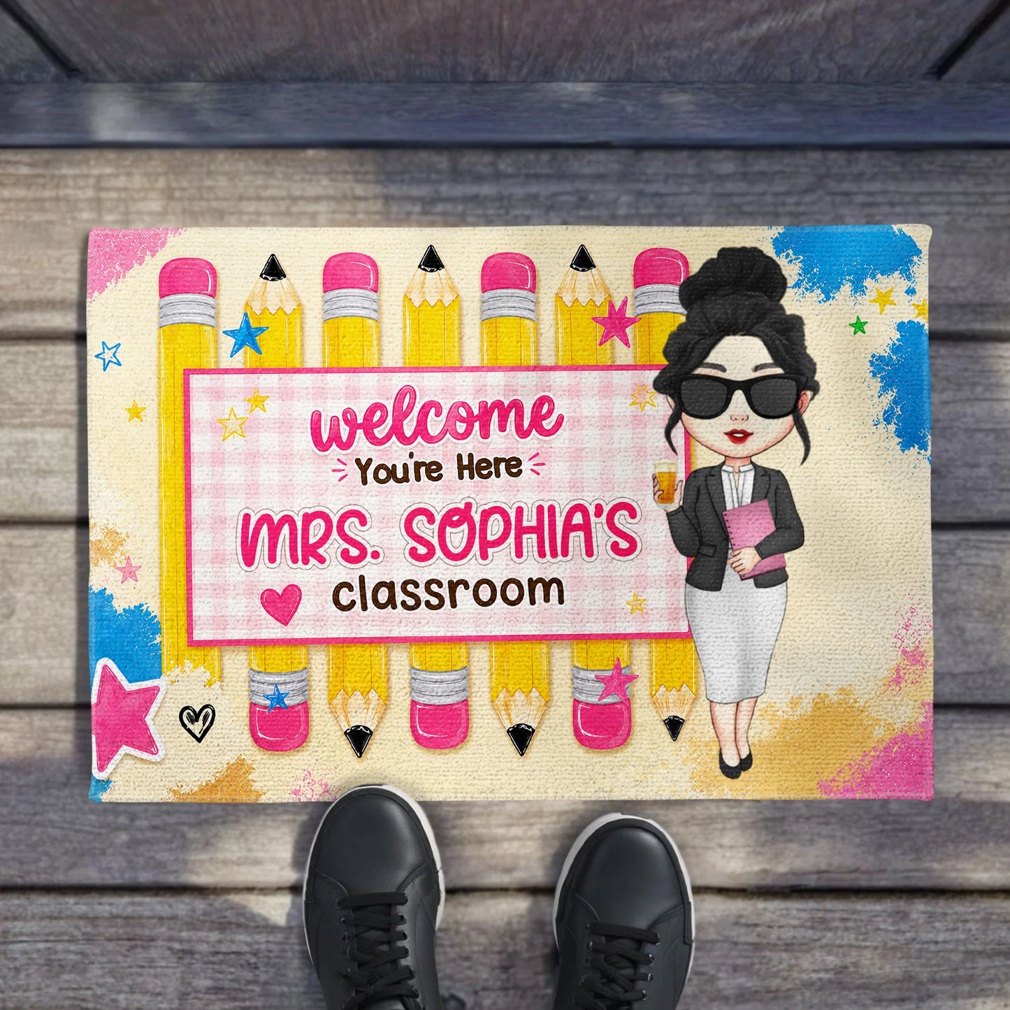Personalized Teacher Doormat personalization view for Teacher