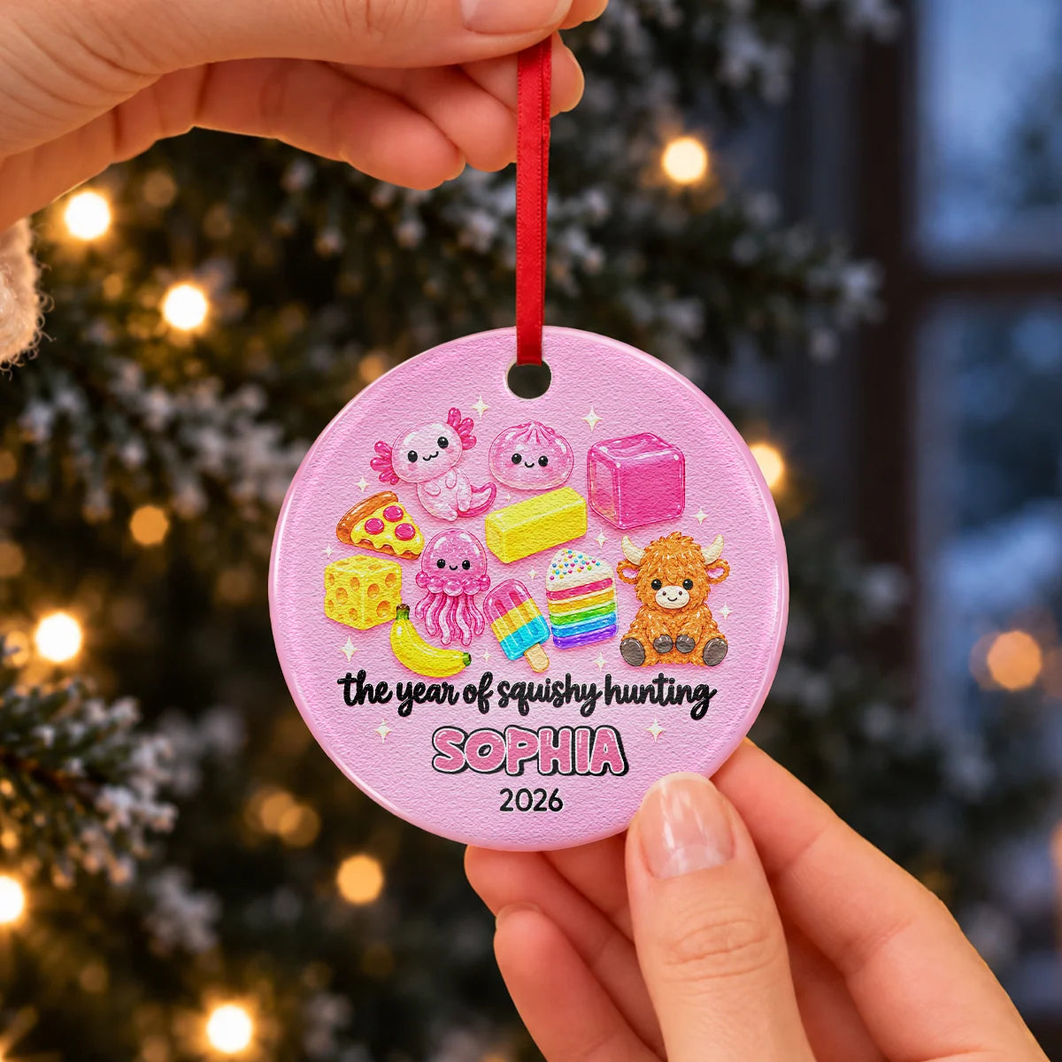 The Year of Squishy Hunting Personalized Ceramic Ornament - Custom Kids Christmas Keepsake Gift