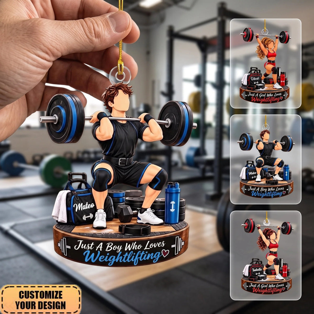 Just A Girl Who Loves Weightlifting Personalized Acrylic Ornament - Christmas Gift for Gym Fans