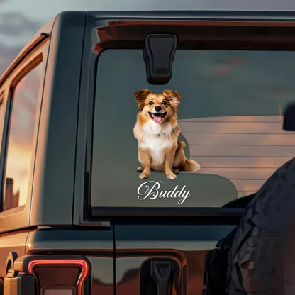 Custom Pet Photo Window Decal - Personalized Dog & Cat Car Sticker for Pet Lovers