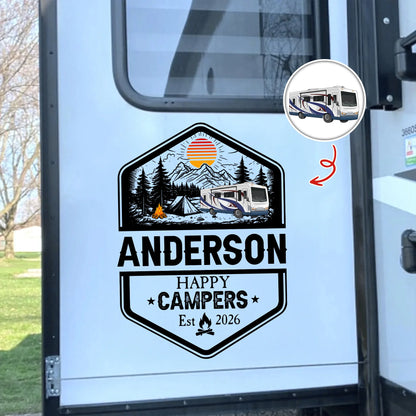 Personalized Family Adventures RV Decal - Custom Gift For Campers