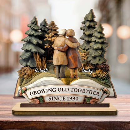Wood Sign material and size view - Personalized Couple Anniversary Gift