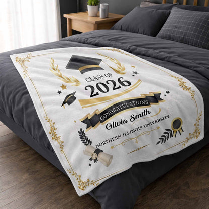 Personalized Graduation Blanket for Daughter/Granddaughter with personalized design details for meaningful gifting image 7