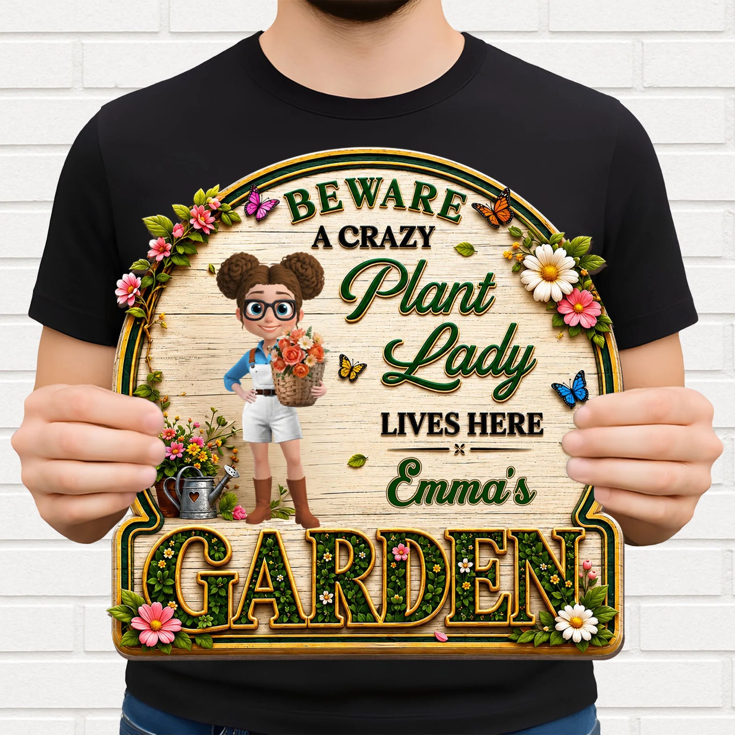 Personalized Garden Wood Sign personalization view for Mom