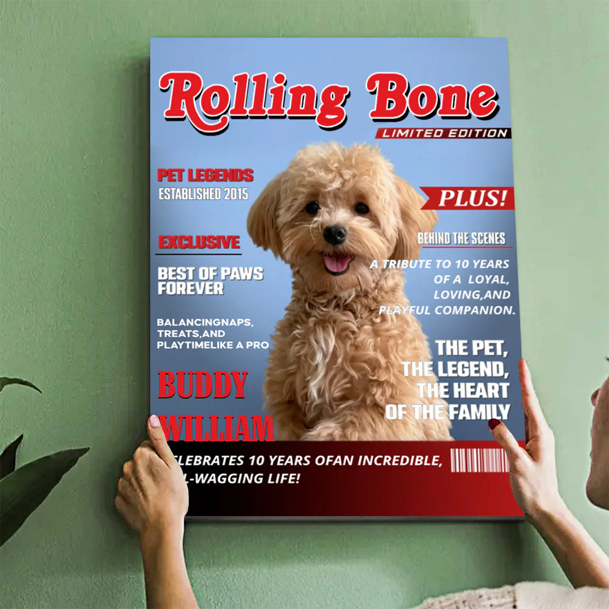 Custom Pet Portrait Canvas for Mom with personalized design details for meaningful gifting image 6