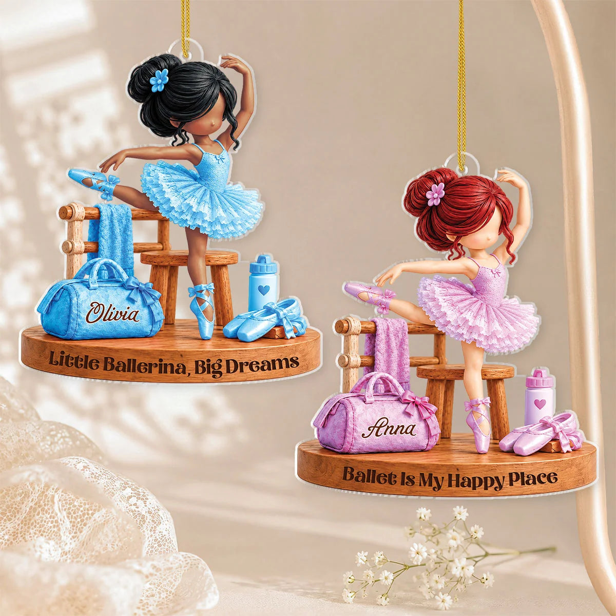 Just A Girl Who Loves Ballet Personalized Acrylic Ornament - Custom Ballet Christmas Gift for Girls