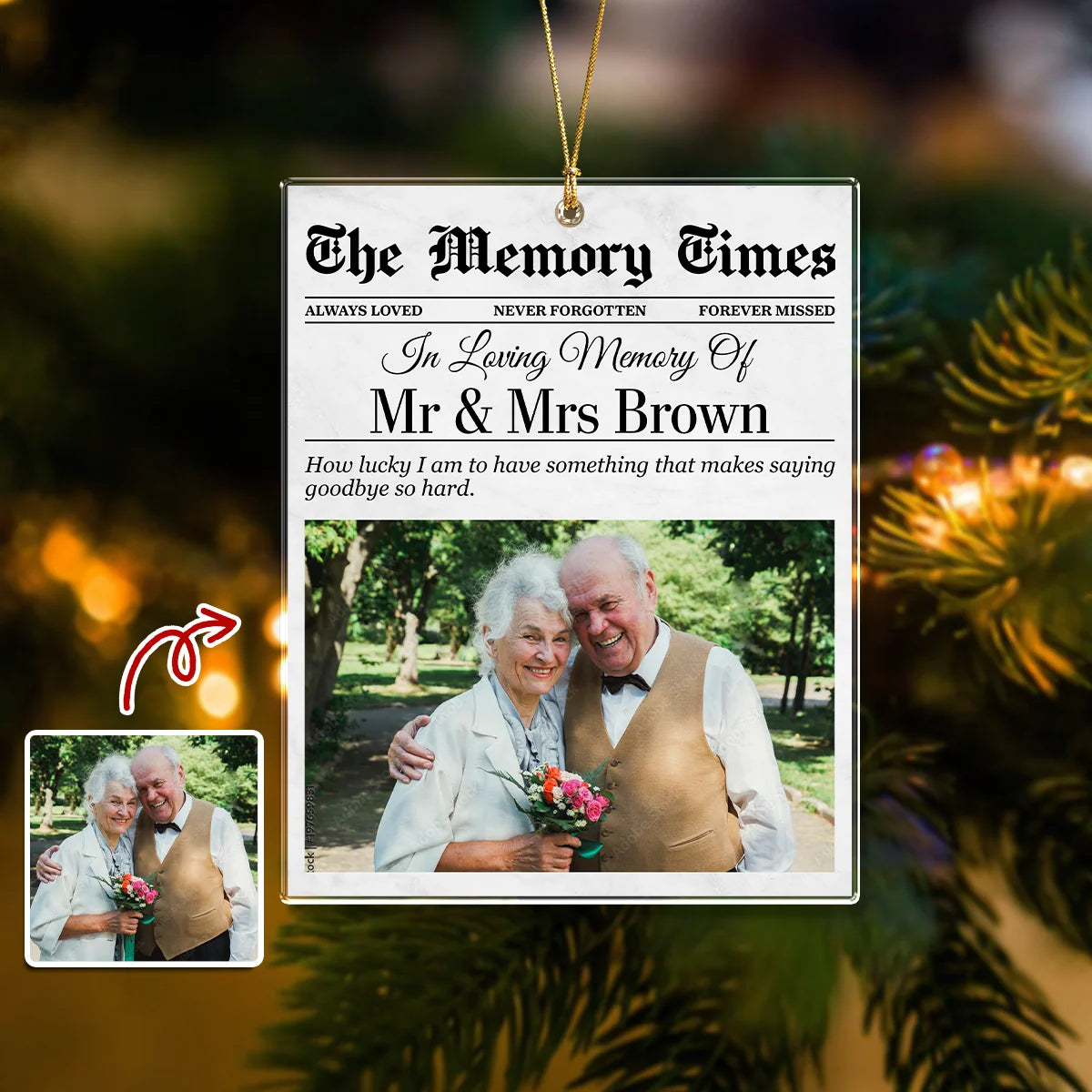 In Loving Memory Personalized Memorial Acrylic Ornament - Custom Photo Keepsake for Family