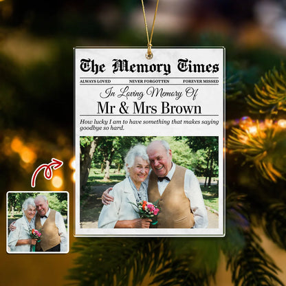 In Loving Memory Personalized Memorial Acrylic Ornament - Custom Photo Keepsake for Family