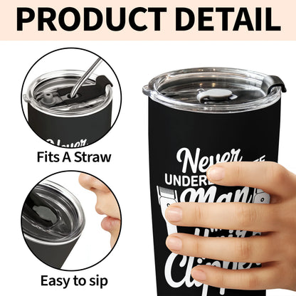 Personalized barber tumbler with vintage barber chair tools design and hair clipper quote gift for men image 9