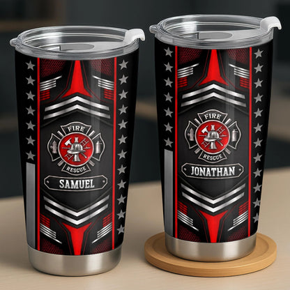 Personalized Firefighter Tumbler for Dad with personalized design details for meaningful gifting image 7