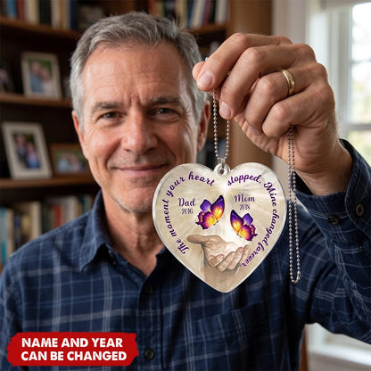 "The Moment Your Heart Stopped" Personalized Memorial Ornament - Sympathy Gift for Family