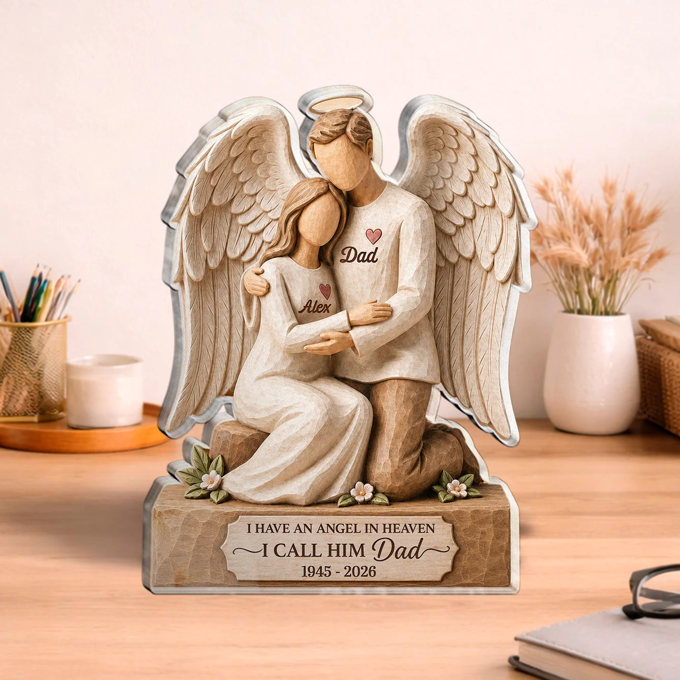 Plaque material and size view - Father Memorial Acrylic Plaque