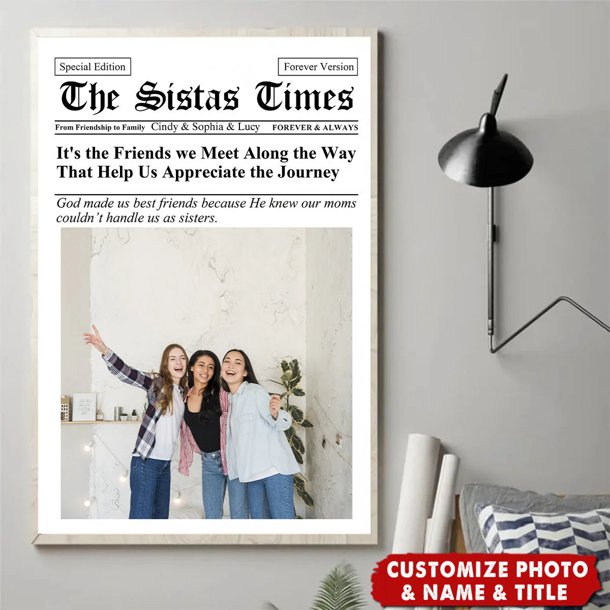 Personalized Best Friend Photo Canvas personalization view for Best Friends