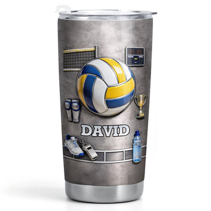 Personalized volleyball tumbler with custom name and sports equipment graphic print - personalized gift for players image 9