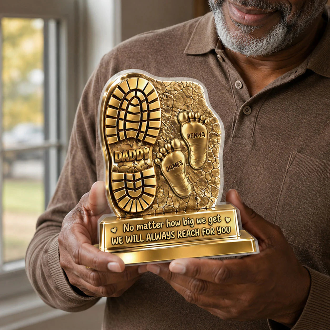 Plaque material and size view - Personalized Dad Acrylic Plaque
