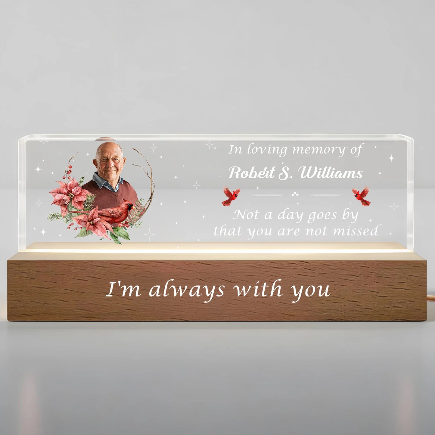 In Loving Memory Of, Flowers and Stars Night Light