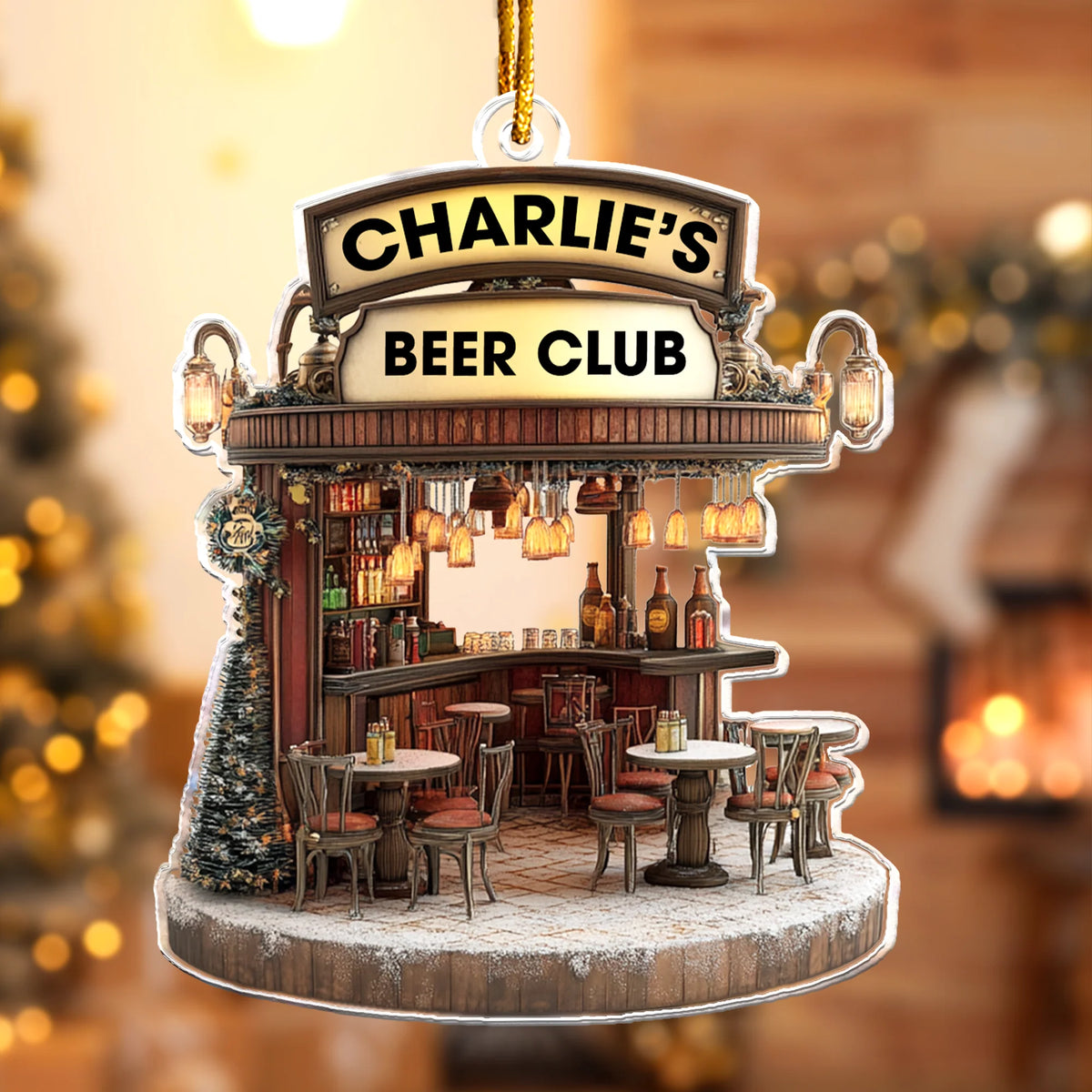 Beer Club Personalized Acrylic Ornament - Custom Pub Keepsake Gift for Craft Beer Lovers