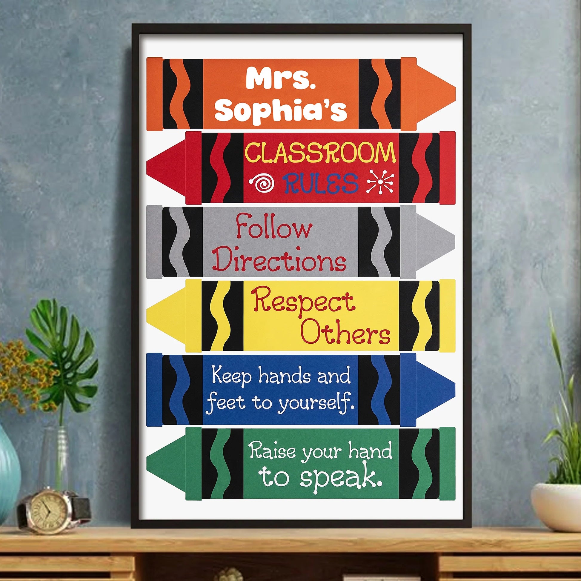 Personalized Teacher Classroom Rules Poster personalization view for Teacher