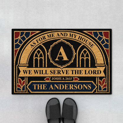 “As for Me and My House, We Will Serve the Lord” – Custom Housewarming Gift, Personalized Doormat for Family