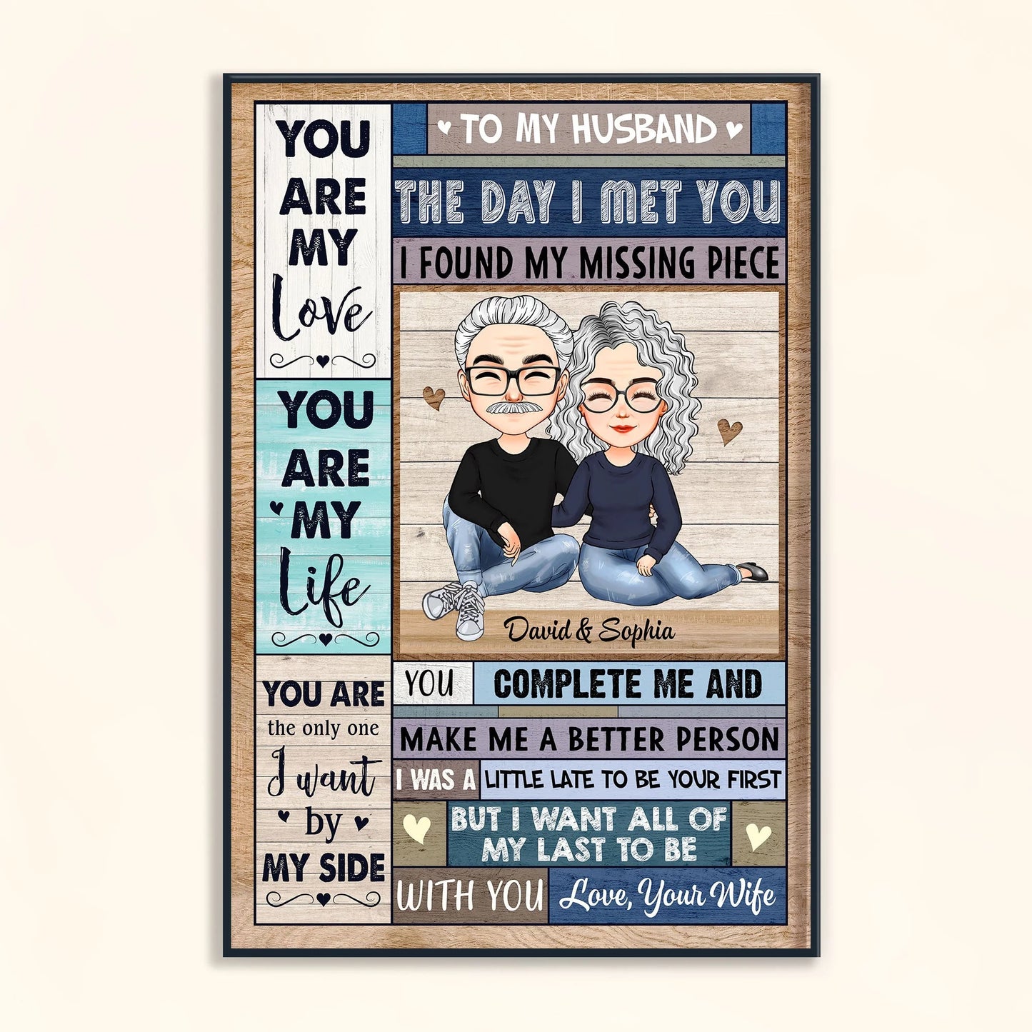"All Of My Last To Be With You" Personalized Canvas / Poster - Custom Anniversary Wall Art Gift for Couples