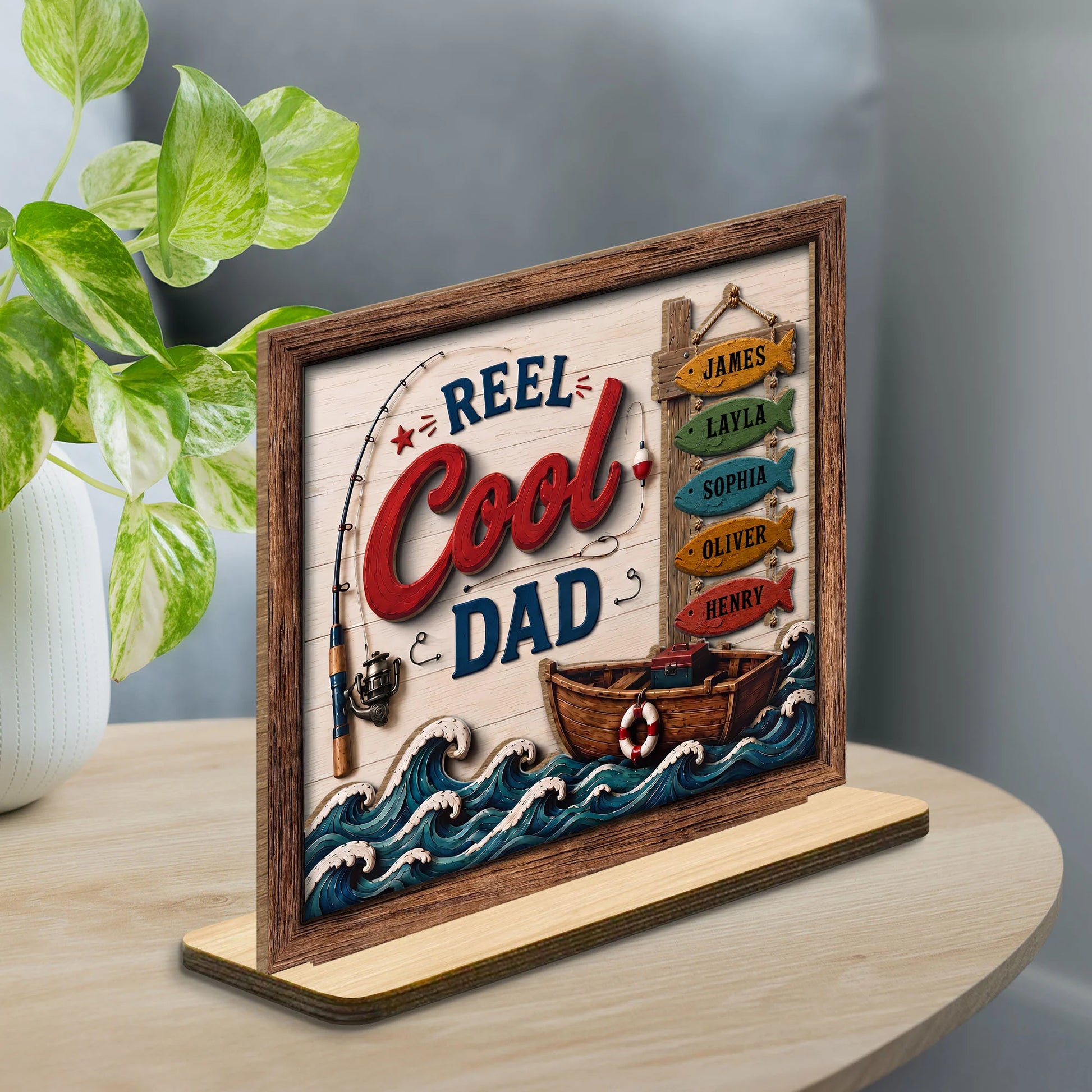 Wood Sign detail view for Dad